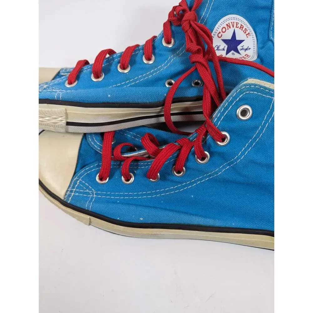 Size 7.5 - Converse Chuck Taylor All Star High Teal With Red Laces